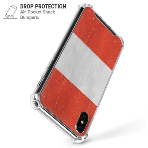 Peru Flag Distressed iPhone XS Max Clear Case